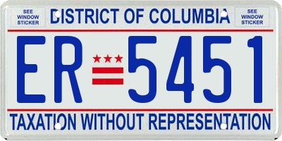 DC license plate ER5451