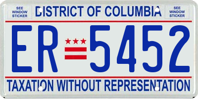 DC license plate ER5452