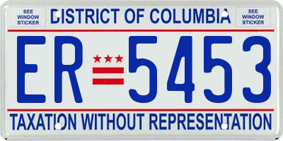 DC license plate ER5453