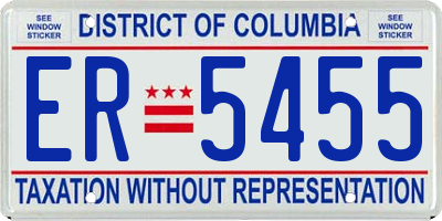 DC license plate ER5455