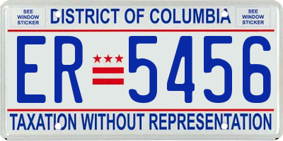 DC license plate ER5456
