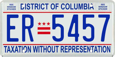 DC license plate ER5457