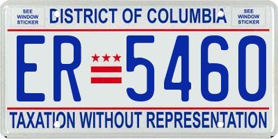 DC license plate ER5460