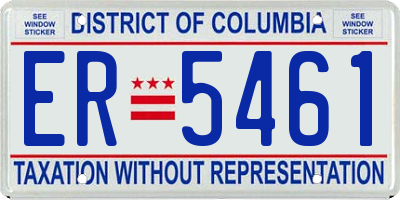 DC license plate ER5461