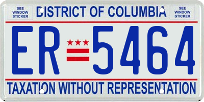 DC license plate ER5464