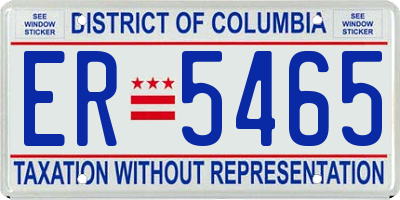 DC license plate ER5465
