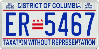 DC license plate ER5467