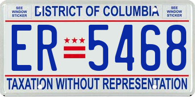 DC license plate ER5468