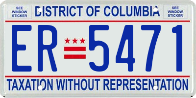 DC license plate ER5471