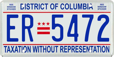 DC license plate ER5472