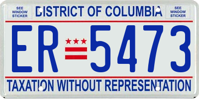 DC license plate ER5473