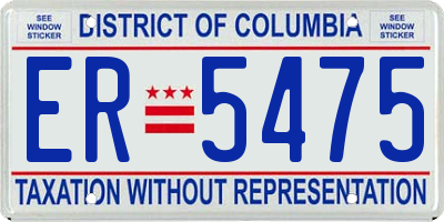DC license plate ER5475