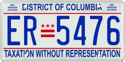 DC license plate ER5476