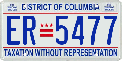 DC license plate ER5477
