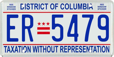 DC license plate ER5479