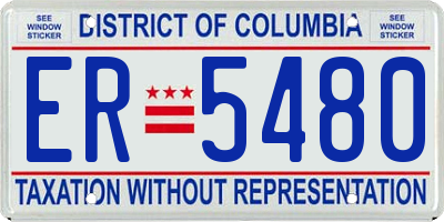 DC license plate ER5480