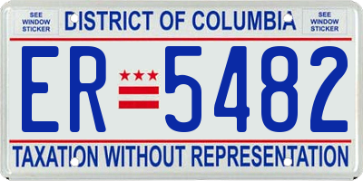 DC license plate ER5482