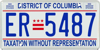 DC license plate ER5487