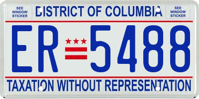 DC license plate ER5488