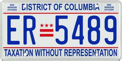 DC license plate ER5489
