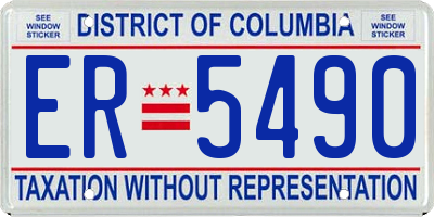 DC license plate ER5490