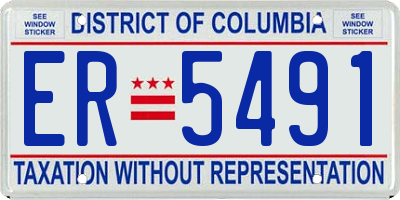 DC license plate ER5491