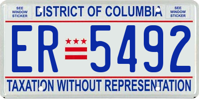 DC license plate ER5492