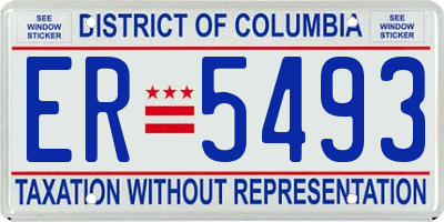 DC license plate ER5493