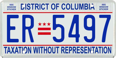 DC license plate ER5497