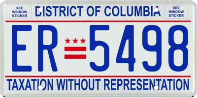 DC license plate ER5498