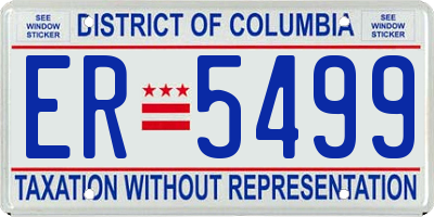 DC license plate ER5499