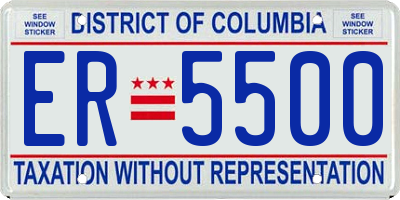 DC license plate ER5500