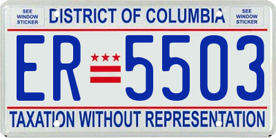 DC license plate ER5503