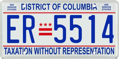 DC license plate ER5514