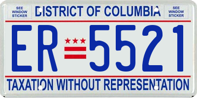 DC license plate ER5521