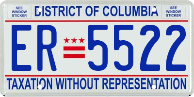 DC license plate ER5522