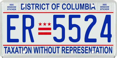 DC license plate ER5524