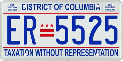 DC license plate ER5525
