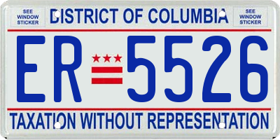 DC license plate ER5526