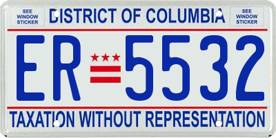 DC license plate ER5532