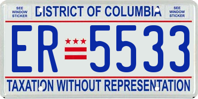 DC license plate ER5533