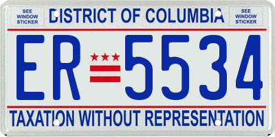DC license plate ER5534
