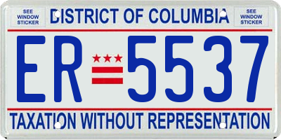 DC license plate ER5537