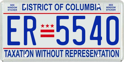 DC license plate ER5540