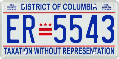 DC license plate ER5543