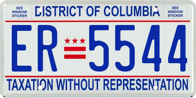 DC license plate ER5544