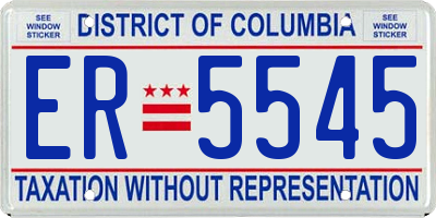 DC license plate ER5545