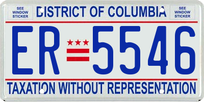 DC license plate ER5546