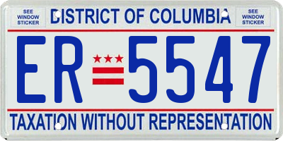 DC license plate ER5547