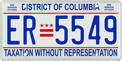 DC license plate ER5549